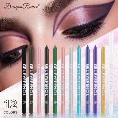 Black Brown Waterproof Eyeliner Pencil Long Lasting Easy To