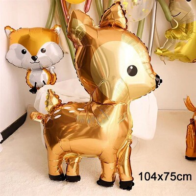 Animal Theme Foil Balloon Deer Rabbit Squirrel Safari Party