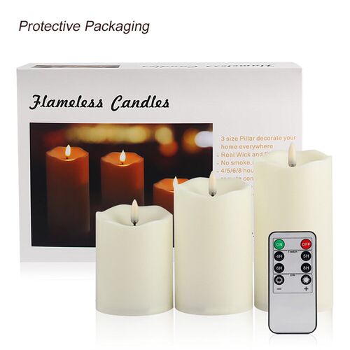 3Pcs/Set Remote Control LED Flameless Candle Lights New Year