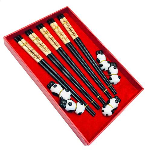 5in1 box Chinese souvenir China panda chopsticks gifts