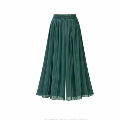 Fashion High Waist Loose Pleated Chiffon Wide-Leg Pants Spri