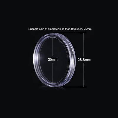 10/25pcs 21-45mm clear round coin storage box capsule coin c