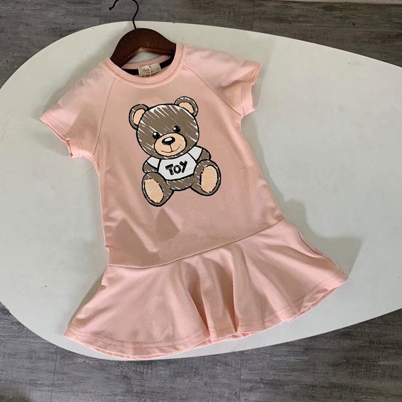 New  summer fashion kids dresses for girls Cotton cartoon be图片