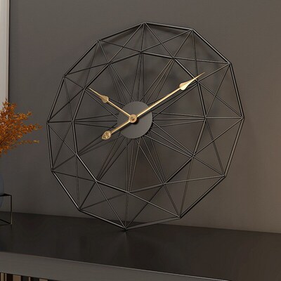 50cm Retro Nordic Type Iron Art Large Silent Hanging Wall Cl