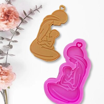 DIY Crafts Epoxy Resin Mold Glossy Breastfeeding Mother Keyc