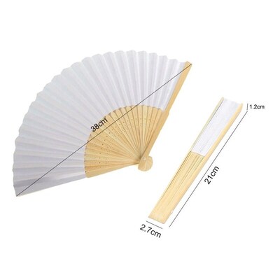 1-50PCS Paper Bamboo Folding Hand Fan Wedding Personalized F