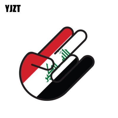 YJZT 13.5CM*8.9CM Car Styling Iraq Shocker Flag Decal Helme