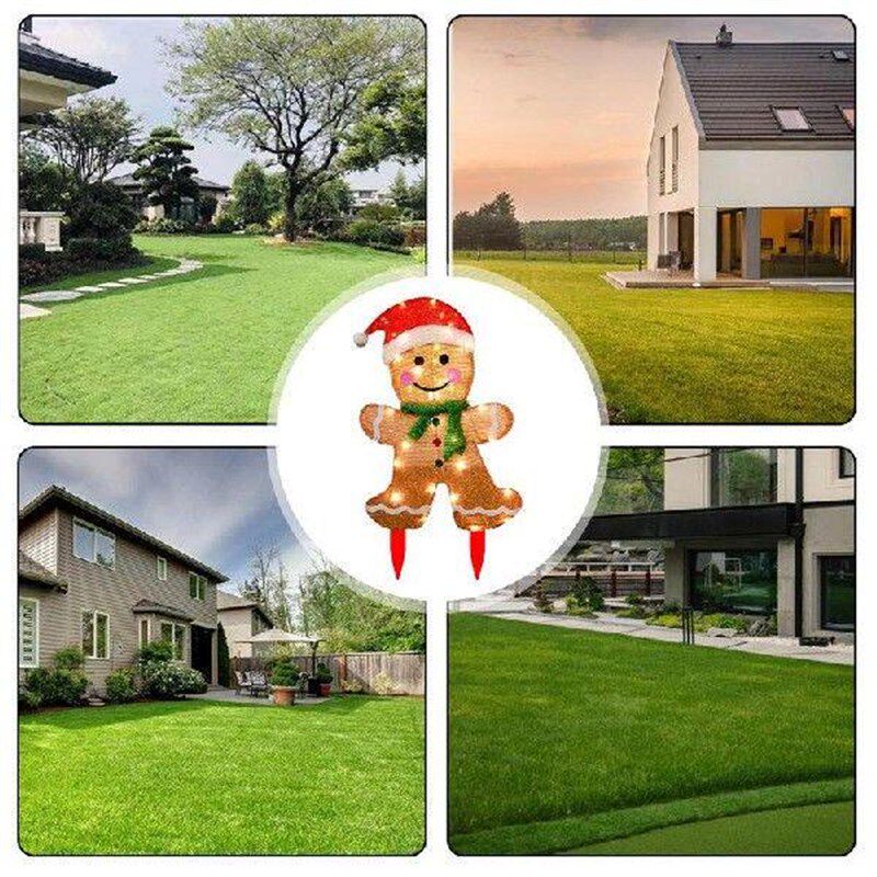 Gingerbread Man LED Light LED Outdoor Decor Acrylic 2D - 实物图