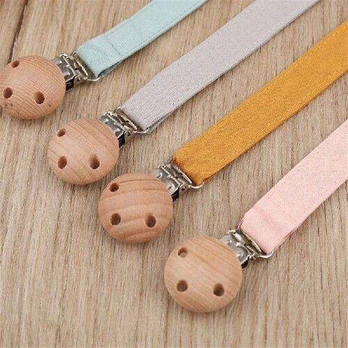 OOTDTY Baby Pacifier Clip Chain for Soothers Cotton Linen