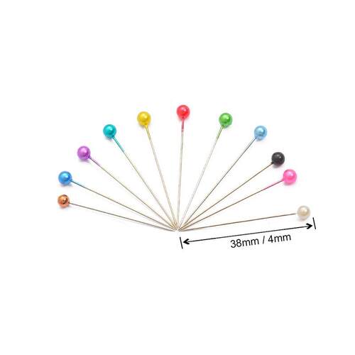 100Pcs/Box 38cm Colorful Round Pearl Head Needles Stitch Str