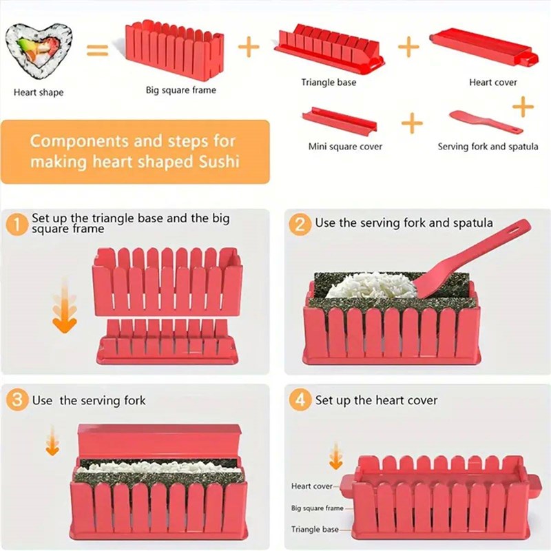 9 piece Sushi Making Kit for beginners,DIY Sushi Making kit - 实物图