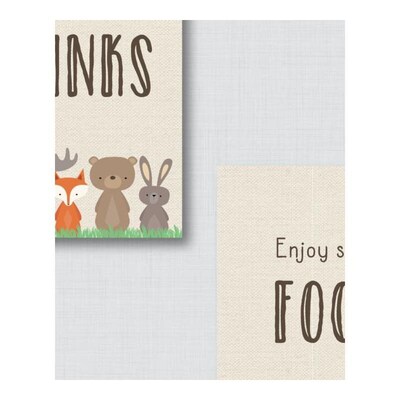 Woodland Theme Baby Shower Table Signs - 6 Signs! Welcome Si