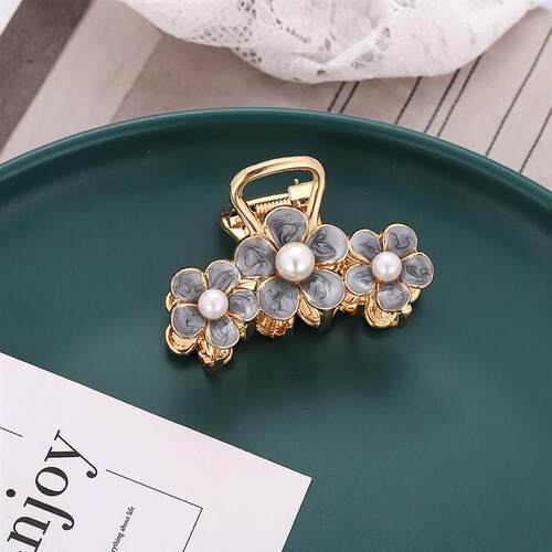 Retro Flower Hair Clips with Pearl Korean Style Cute Headwea