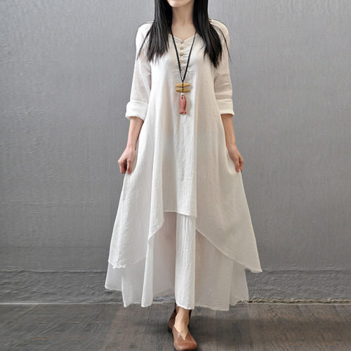 new Summer Women Boho Vintage Kaftan Loose Gypsy Maxi Dress