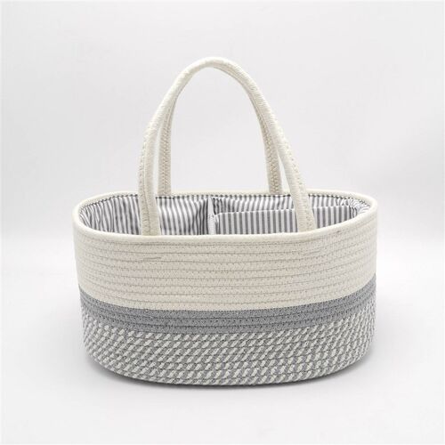 Portable cotton rope woven large capacity Mommy diaper bag