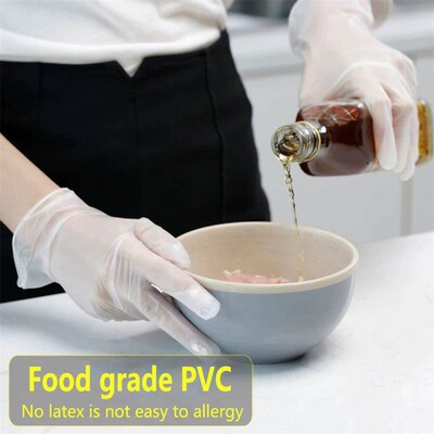 100PCS disposable transparent thickened tpe gloves, waterpro