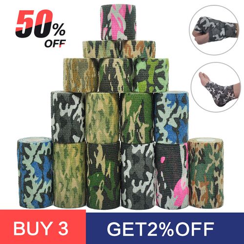 4.8m Hunt Disguise Elastoplast Camouflage Elastic Wrap Tape