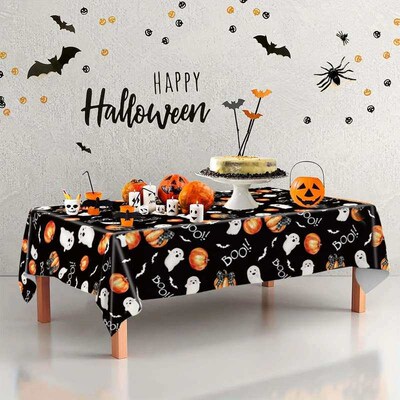 Halloween Ghost Pumpkin PE Tablecloth Table Runners Hallowee