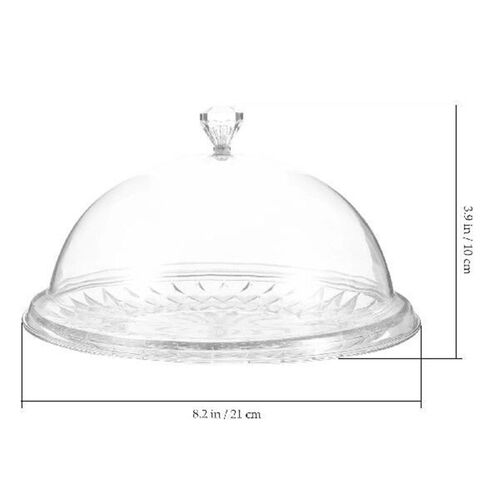 Cake Stand with Dome Lid Snack Serving Tray Covered Fruit