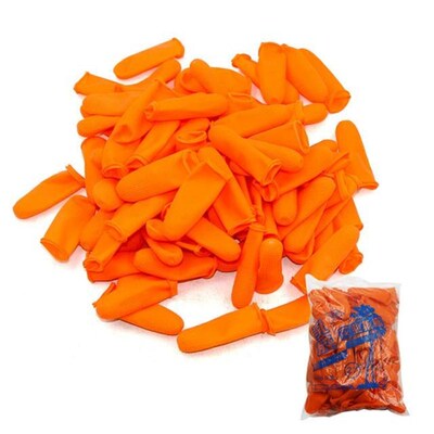 100PCS Non-slip Latex Rubber Finger Cots Anti-static Fingert