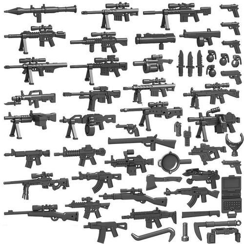 25/50/100Pcs Military SWAT Gun Weapon Cannon Set Army Police