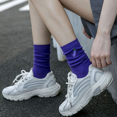 Cute Women Embroidery Dinosaur Cotton Socks white Lovely Car