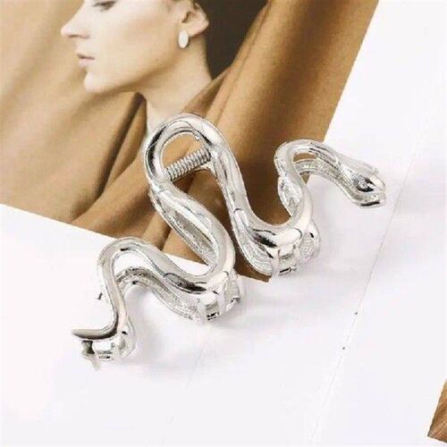 W8KF Cool Metallic Feeling Hair Claw Woman Ponytail Hair