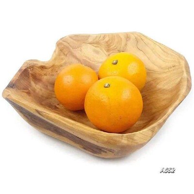 5X Wooden Fruit Salad Serving Bowl Hand-Carved Root Bowls