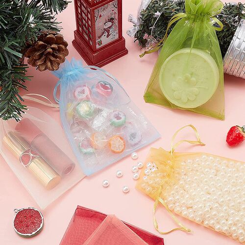 Wholesale 50pcs/lot  Adjustable Organza Bag 5x7cm 7x9cm 9x12