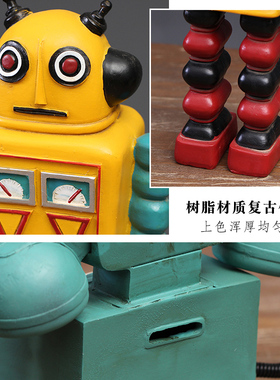 复古创意咖啡厅餐厅树脂装饰品摆件创意家居客厅电视柜样板间摆设