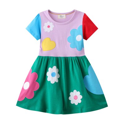 Jumping Meters Hot Selling Summer Short Sleeve Flowers Heart