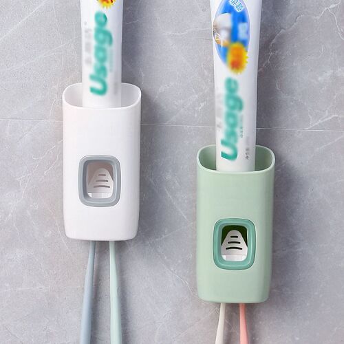 Wall Mounted Automatic Toothpaste Dispenser Wheat Straw Dus