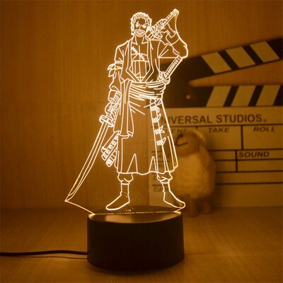 New.3D LED Night Light Roronoa Zoro Figure Toys Table Lamp H