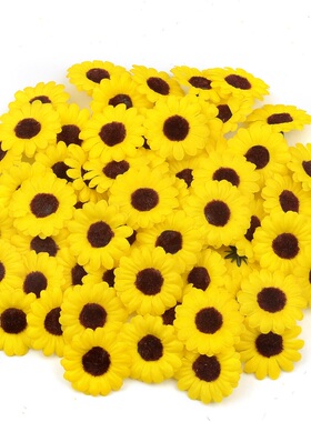 30pcs Mini Silk Sunflower Artificial Daisy Flower Head For W