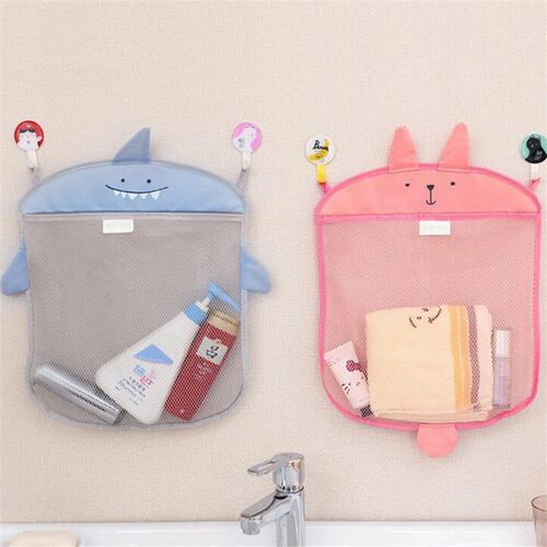 Baby Bathroom Mesh Bath Bag Kids Cartoon Basket Net Children