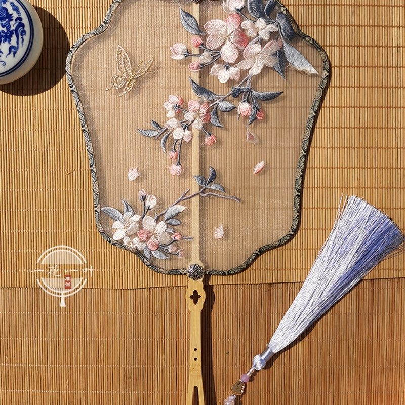 海棠花刺绣团扇单面古风宫扇成品古典宫廷汉服拍摄道具舞蹈扇,家居饰品,工艺扇/团扇/喜扇/折扇,淘宝优惠券,粉丝福利购,淘宝优惠卷