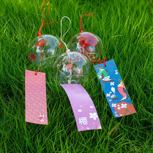 Japanese Style Fireworks Wind Chimes Creative Pendant Glass