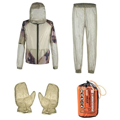 Unisex Fishing Clothes Mesh Hood Mosquito Repellent Suit Ant