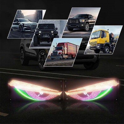 LED Car Dynamic Devil Eye Light 12 Modes Car Flexible