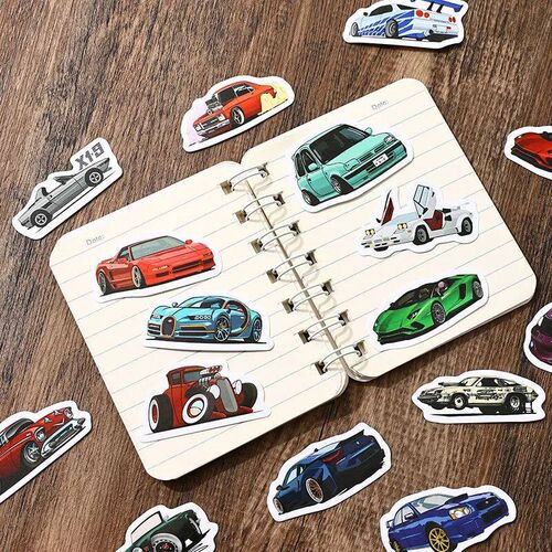 50/100 Pcs Retrofit Racing Car Graffiti ers Laptop Guitar Lu