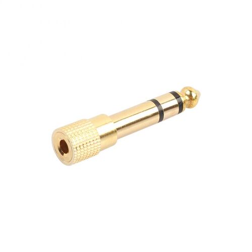 1PCS Jack 6.35mm Male Plug to 3.5mm Female Connector Headph