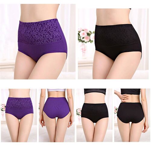 3Pcs Cotton Panties for Women Plus Size Underwear High Waist