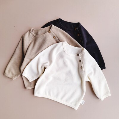 Children Sweatshirts Autumn Full Sleeve Waffle Cotton ops Bo