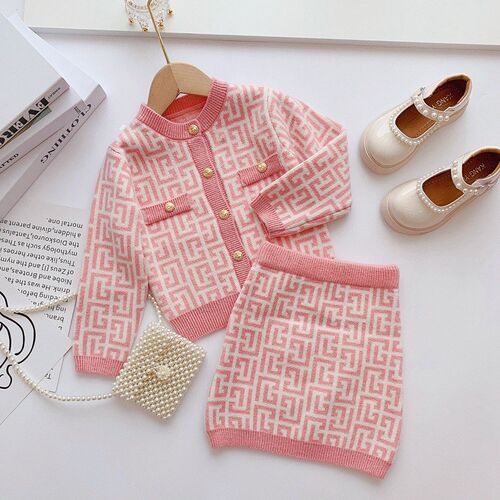 Girls 2pcs Knitting Kids Set Winter Long Sleeves Princess To