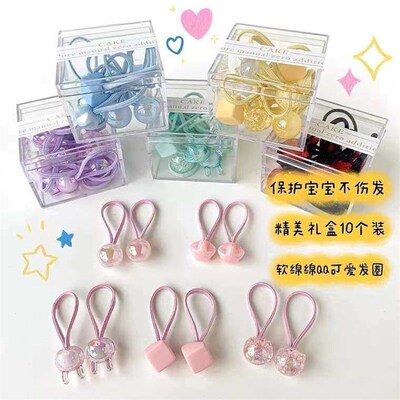 New Childrens Hair Rope Mixed Color Set Hair Rubber Band Bo