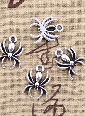 30pcs Charms Spider Halloween 17x14mm Antique Bronze Silver
