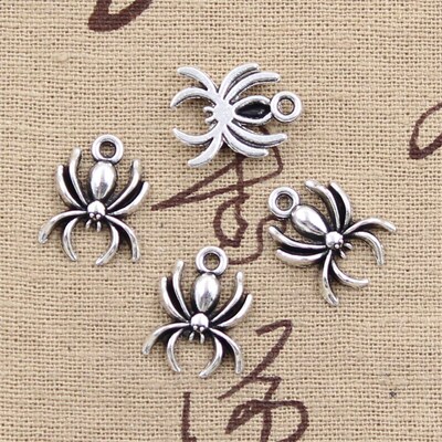 30pcs Charms Spider Halloween 17x14mm Antique Bronze Silver