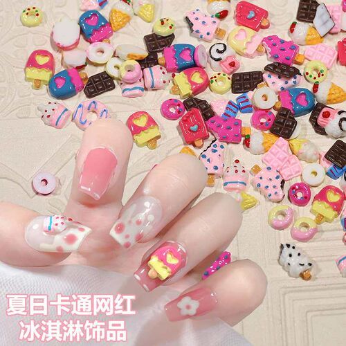 New Patch Cute Cartoon Nail Art Trinkets Summer Nail Decorat