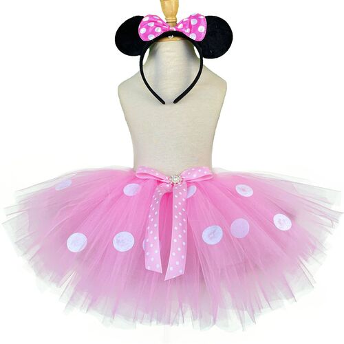 Girl Pink Cartoon Tutu Skirt Baby Ballet Tulle Pettikirt wit