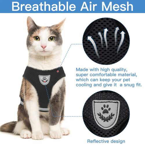 Breathable Cat Harness And Leash Escape Proof Pet Clothes Ki